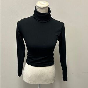 Onestepup Black Long Sleeve Turtleneck Top